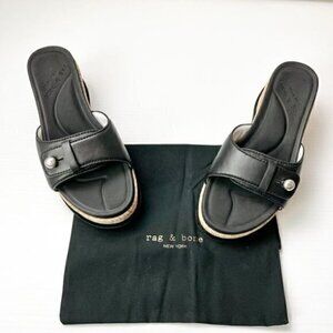 Rag & Bone Women's Black Ragbone Sommer Wedge Sandal size 8.5